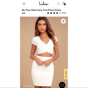 By Your Side Ivory Two-Piece Dress, Size Small